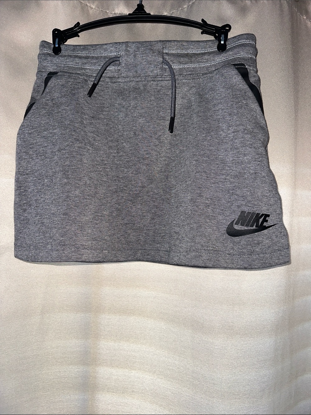 Nike Grey TechFleece Drawstring Mini Skirt